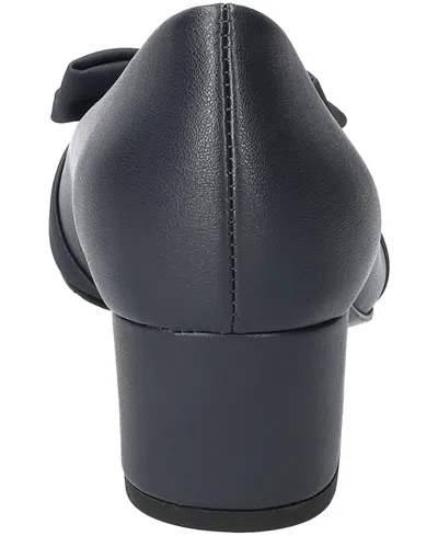 Easy Street Womens Pointed Closed Toe Block Heel Pumps In Blue