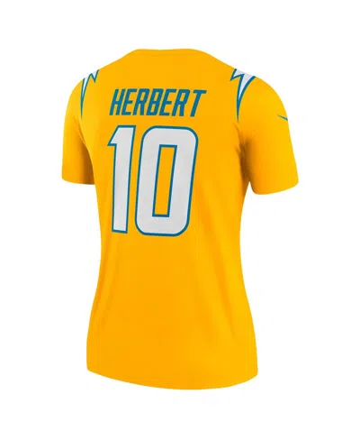 Nike Justin Herbert Gold Los Angeles Chargers Alternate Charger Power Legend Player Performance Top In Gold