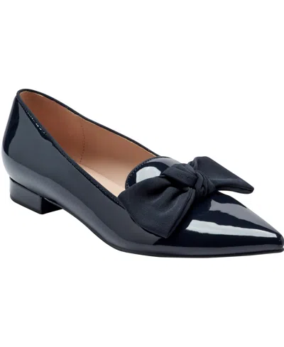 Bandolino Women's Auggie Bow Pointed Toe Tailored Loafers In Blue