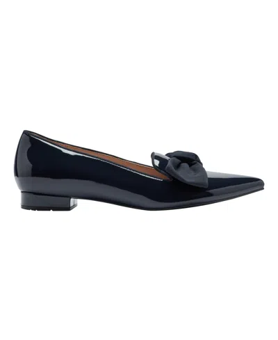 Bandolino Women's Auggie Bow Pointed Toe Tailored Loafers In Blue