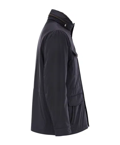 Fedeli Removable-neck Safari Jacket In Black