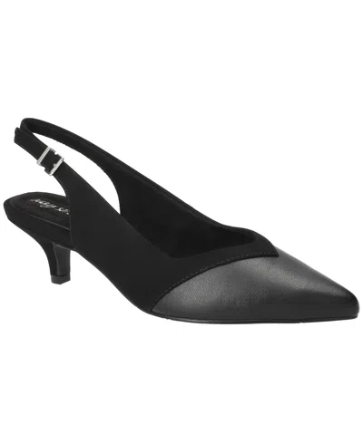 Easy Street Womens Pointed Closed Toe Kitten Heel Pumps In Black