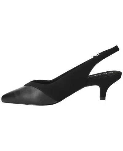 Easy Street Womens Pointed Closed Toe Kitten Heel Pumps In Black