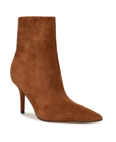 Nine West Women's Ohmy Pointy Snip Toe Stiletto Booties In Brown