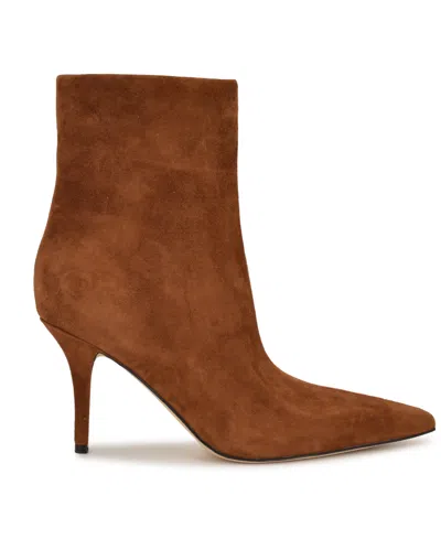 Nine West Women's Ohmy Pointy Snip Toe Stiletto Booties In Brown