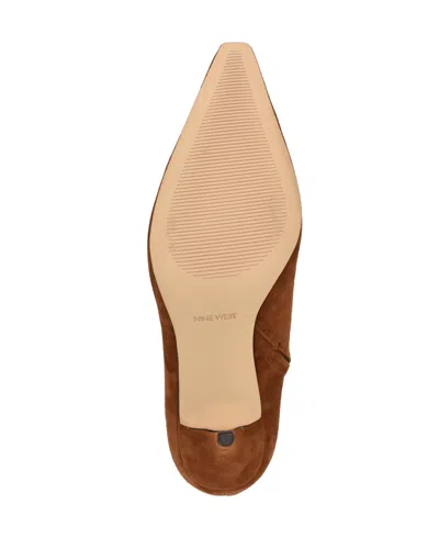 Nine West Women's Ohmy Pointy Snip Toe Stiletto Booties In Brown