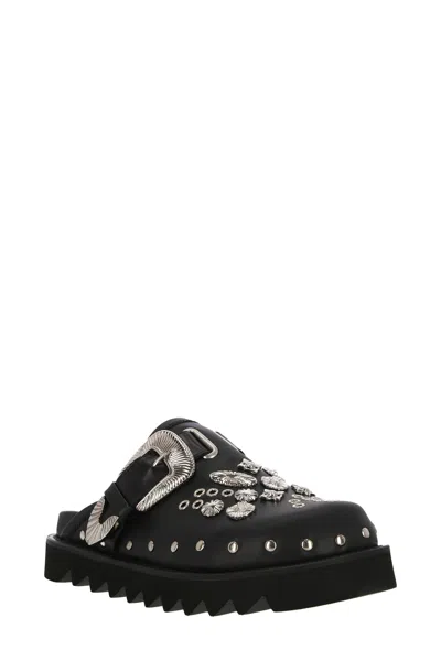 Toga Pulla Embellished Buckled Clogs In Black