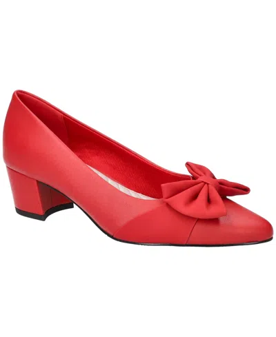 Easy Street Womens Pointed Closed Toe Block Heel Pumps In Red