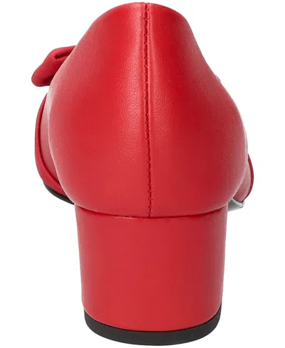 Easy Street Womens Pointed Closed Toe Block Heel Pumps In Red