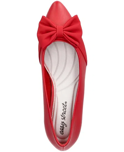 Easy Street Womens Pointed Closed Toe Block Heel Pumps In Red
