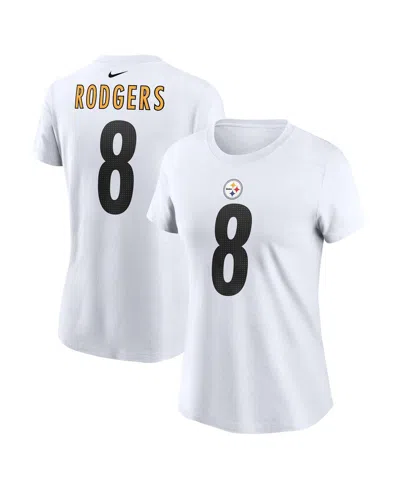 Nike Women's Aaron Rodgers White Pittsburgh Steelers Name Number T-shirt In White