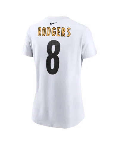 Nike Women's Aaron Rodgers White Pittsburgh Steelers Name Number T-shirt In White