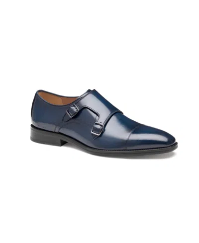 Johnston & Murphy Men's Sullivan Double Buckle Cap Toe Shoe In Blue