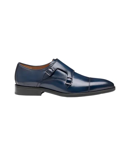 Johnston & Murphy Men's Sullivan Double Buckle Cap Toe Shoe In Blue