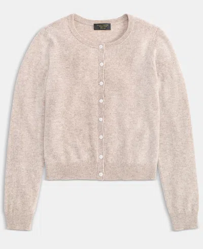 Charter Club Petite Cashmere Crewneck Button-front Cardigan, Exclusively At Macy's In Brown