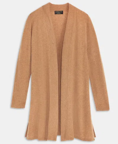 Charter Club Petite Cashmere Open-front Long-sleeve Duster, Exclusively At Macy's In Brown
