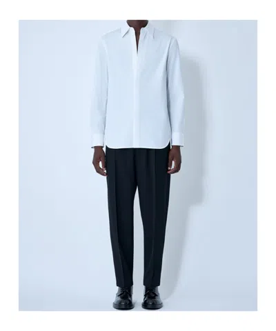 Jil Sander Concealed Button Shirt In Blue