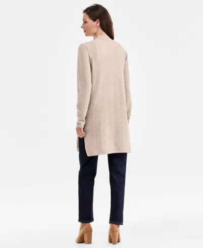 Charter Club Women's 100% Cashmere Split-hem Long Cardigan, Macy's Exclusive In Nude