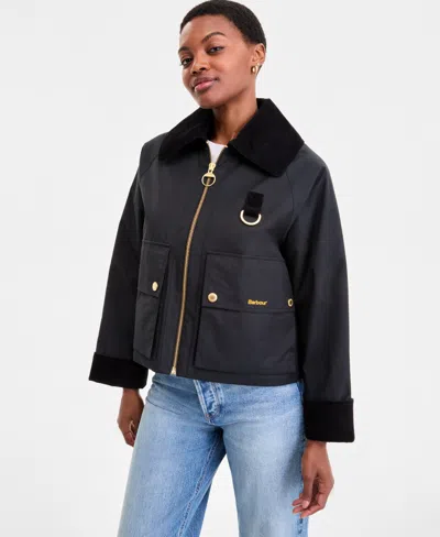 Barbour Women's Nora Oversized-collar Utility Jacket, Exclusively At Macy's In Black