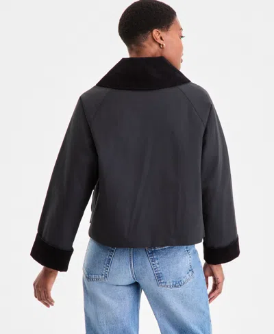 Barbour Women's Nora Oversized-collar Utility Jacket, Exclusively At Macy's In Black