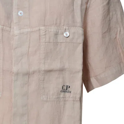 C.p. Company Linen Shirt In Pink