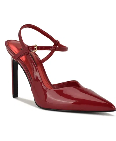 Nine West Women's Franka Ankle Strap Stiletto Pumps In Red
