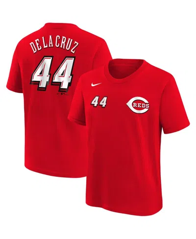 Nike Preschool Elly De La Cruz Red Cincinnati Reds 2025 Mlb Speedway Classic Name Number T-shirt In Red