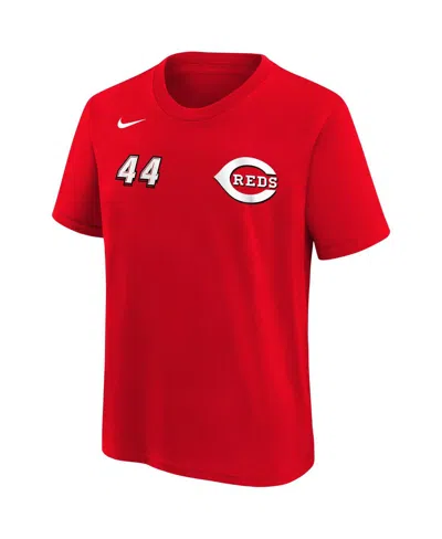 Nike Preschool Elly De La Cruz Red Cincinnati Reds 2025 Mlb Speedway Classic Name Number T-shirt In Red