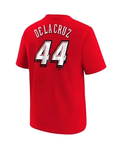 Nike Preschool Elly De La Cruz Red Cincinnati Reds 2025 Mlb Speedway Classic Name Number T-shirt In Red