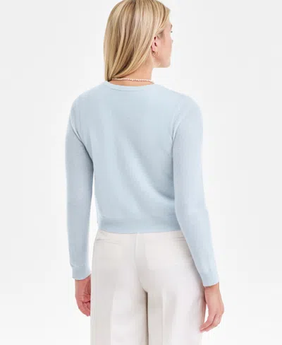 Charter Club Womens Cashmere Sleeveless Crewneck Sweater Cashmere Crewneck Cardigan Macys Exclusive In Blue