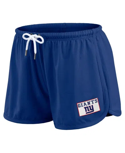 Wear By Erin Andrews Women's 2-piece Royal New York Giants Heavy Rugby Jersey Long Sleeve T-shirt And Shorts Lounge Set In Blue
