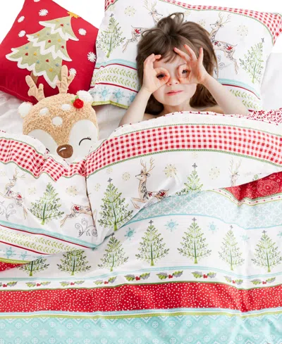Levtex Home Merry And Bright Comet And Cupid Reversible 3-pc. Duvet Cover Set, King In Multi