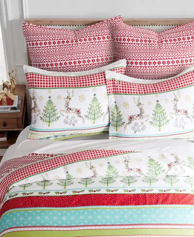Levtex Home Merry And Bright Comet And Cupid Reversible 3-pc. Duvet Cover Set, King In Multi