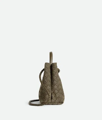 Bottega Veneta Andiamo Intrecciato Small Suede Tote Bag In Pinecone