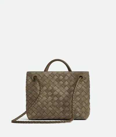 Bottega Veneta Andiamo Intrecciato Small Suede Tote Bag In Pinecone