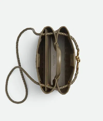 Bottega Veneta Andiamo Intrecciato Small Suede Tote Bag In Pinecone