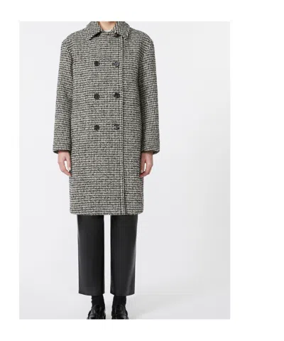 Max Mara Alpaca And Wool Trench Coat In Black