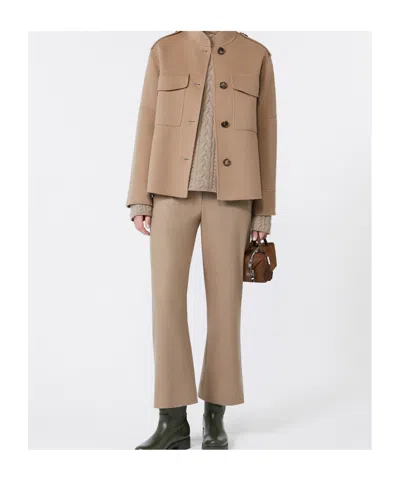 Max Mara Wool Jogging Pants In Brown