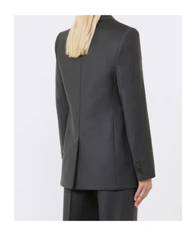 Max Mara Tailored Single-breasted Wool Jacket In Gray
