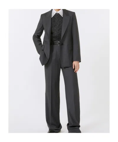 Max Mara Tailored Single-breasted Wool Jacket In Gray