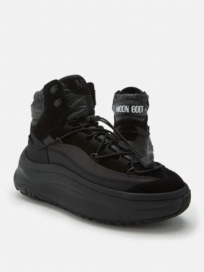 Moon Boot Black Moon247 Xlace Mid Sneakers In Black
