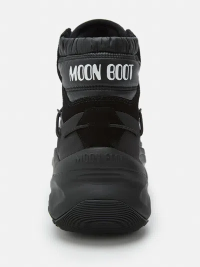 Moon Boot Black Moon247 Xlace Mid Sneakers In Black