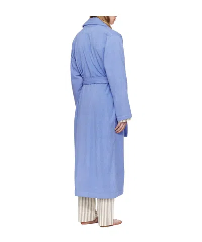 Tekla Blue Classic Bathrobe In Blue