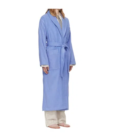 Tekla Blue Classic Bathrobe In Blue