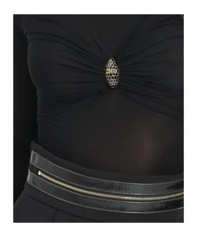 Elisabetta Franchi Single-pleated Virgin Wool Shorts In Black