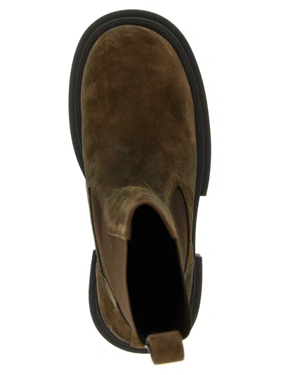 Rick Owens Platform Boots With Elastic Strap In Brown