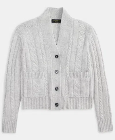 Charter Club Women's 100% Cashmere Cable-knit Cropped Cardigan Sweater, Macy's Exclusive In Blue