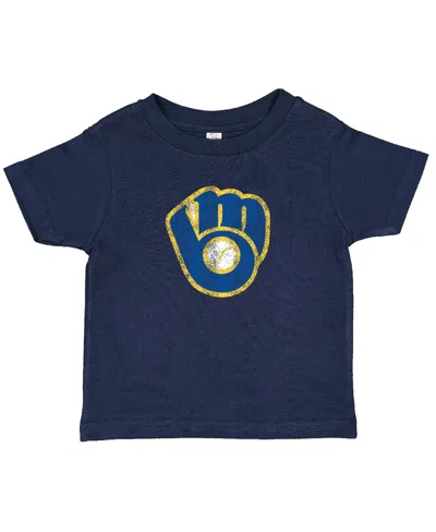 Soft As A Grape Toddler 2-pack Navy/gray Milwaukee Brewers Cooperstown Collection T-shirt Set In Blue