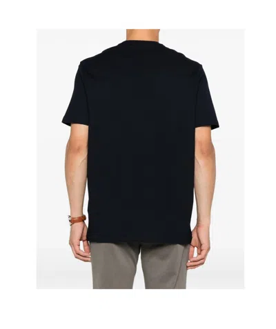 Paul & Shark Cotton Jersey T-shirt With Logo Print In Blue