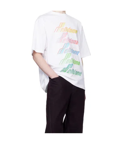 We11 Done White Multi Rainbow Logo T-shirt In White